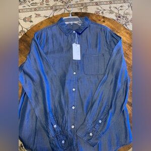 Ettelo Denim Collection Chambray Button-Down Shirt XL NWT